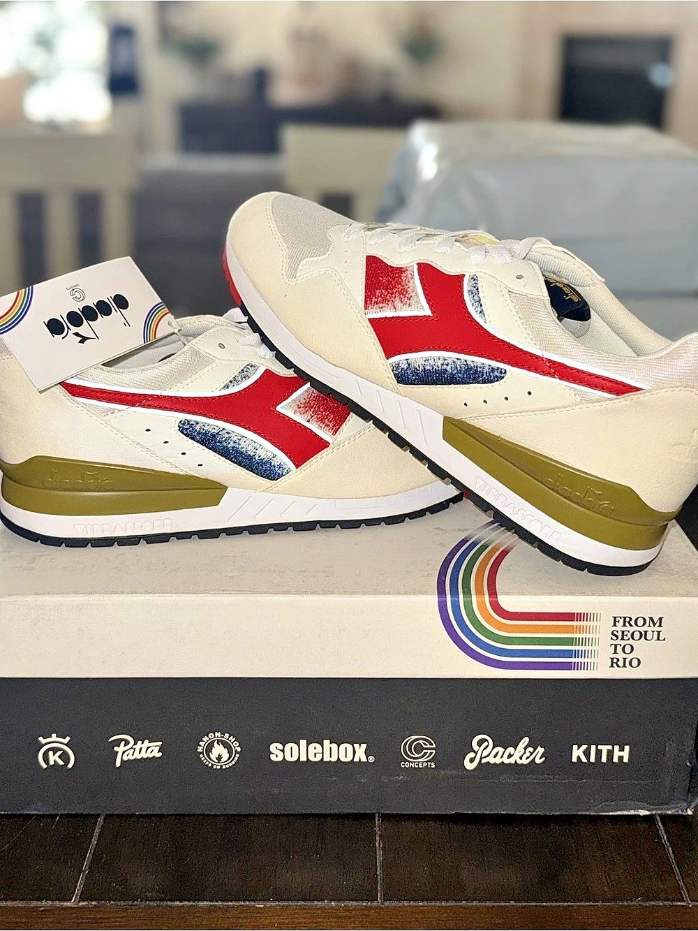 Diadora Concepts x Diadora Intrepid 'From Seoul to Rio' Sneakers White & Red UK